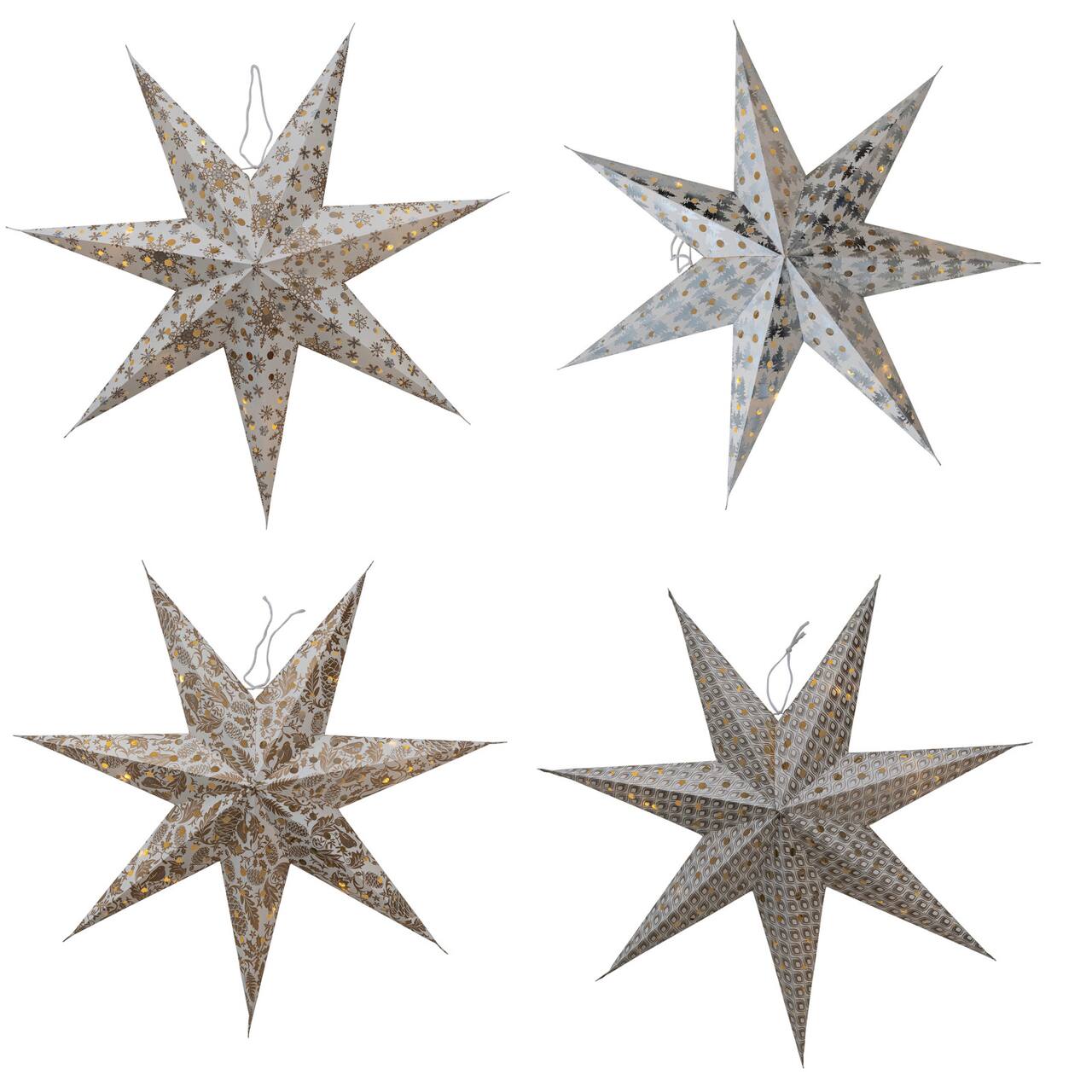 Hello Honey® 24" Paper Star Ornament Set with LED Lights
